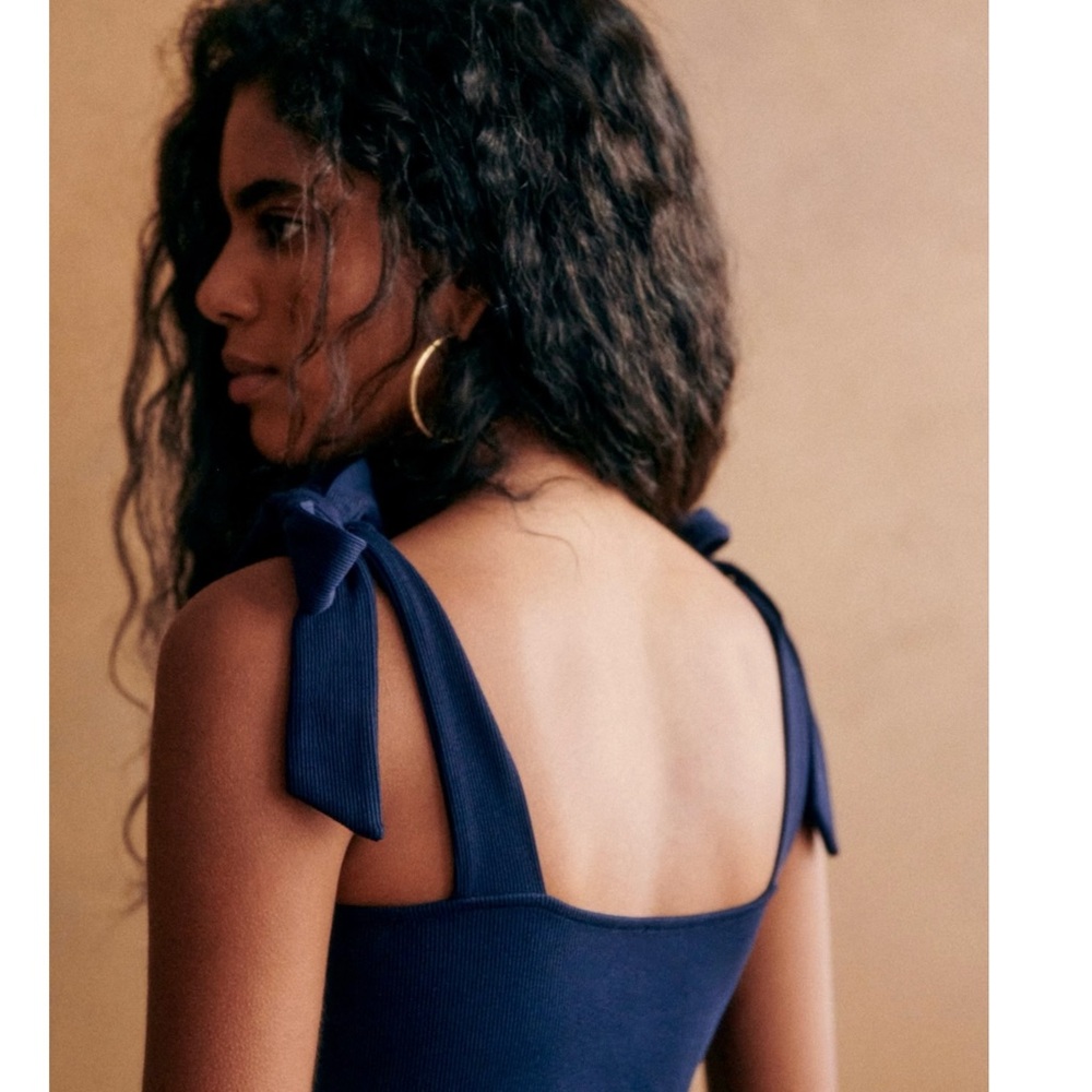 BNWT Sezane Evie Dress, navy, size US L - Picture 2 of 13